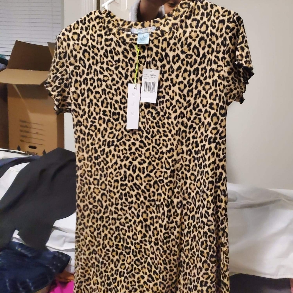 Leopard shirt dress